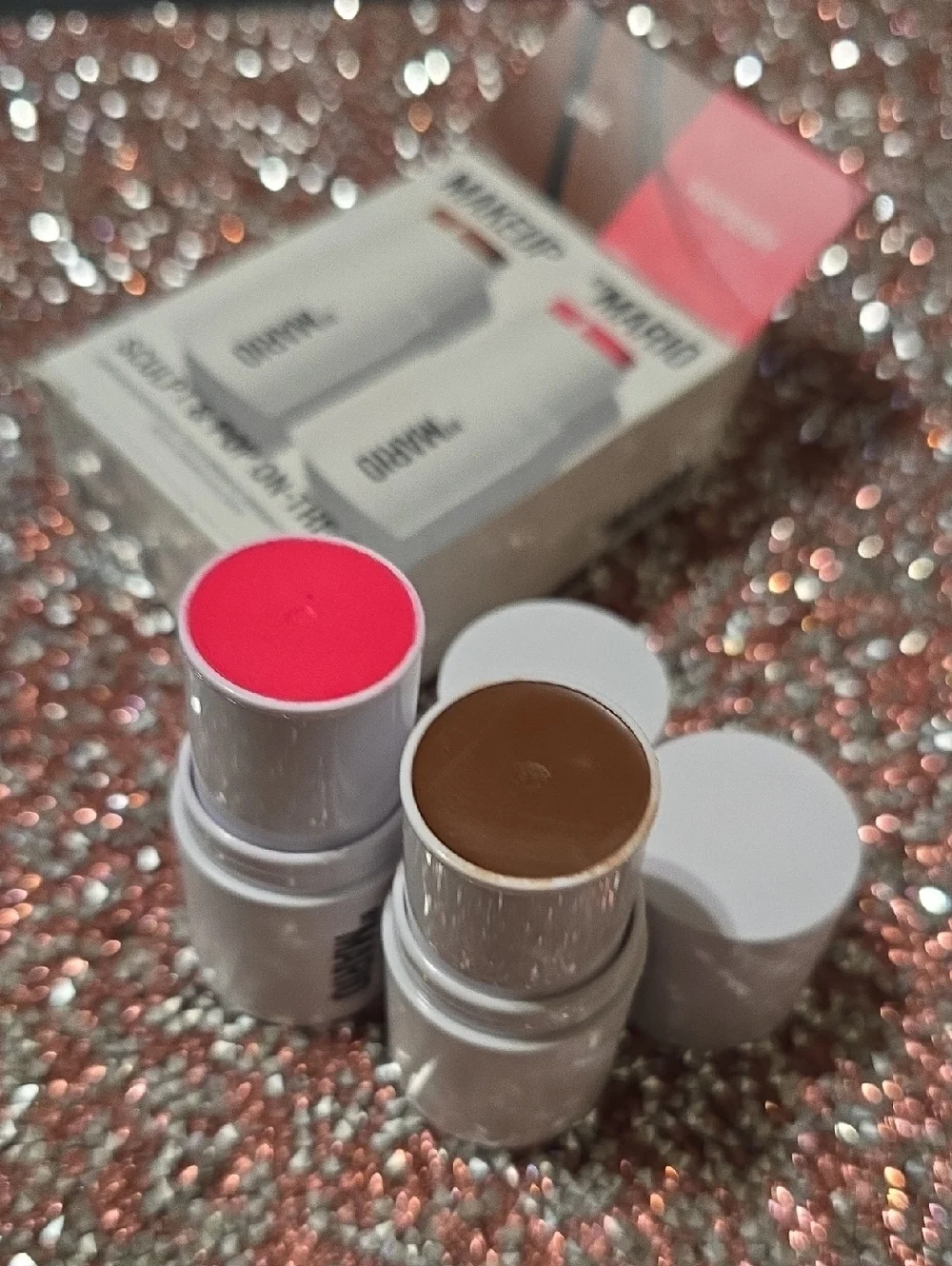 ❇️🧚‍♀️Makeup By Mario Contour & Blush Stick Duo DARK & RASPBERRY NWT
